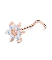 Flower Silver Curved Nose Stud NSKB-1844